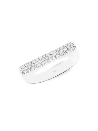 Djula Women's Graphique 18k White Gold & Diamond Petite Bar Ring