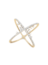 DJULA WOMEN'S FAIRYTALE 18K YELLOW GOLD & DIAMOND CROSSED RING,400014787994