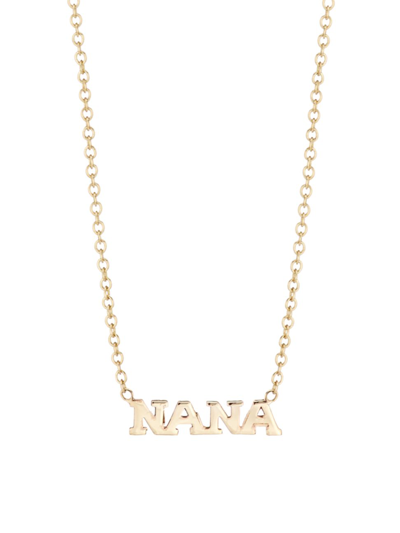 Zoã« Chicco Itty Bitty Words 14k Gold Tiny Nana Necklace In Yellow Gold