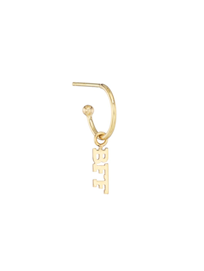 Zoã« Chicco Itty Bitty Words 14k Gold Bff Huggie Hoop Earring In Yellow Gold