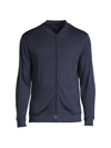 Robert Barakett Georgia Baseball Collar Track Jacket In Blue Night