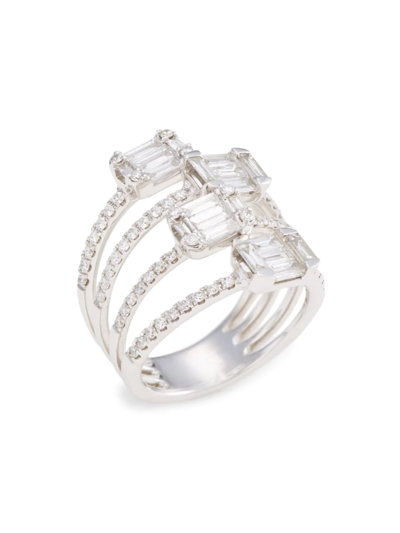 Saks Fifth Avenue Women's 14k White Gold & Multi-cut 1.70 Tcw Diamond Openwork Ring