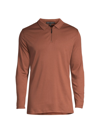 Robert Barakett Georgia Quarter-zip Pullover Sweater In Rust