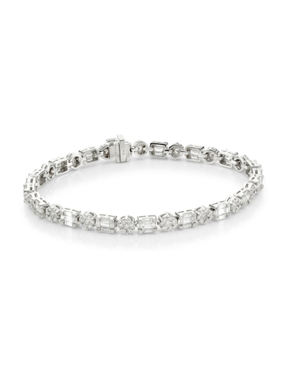 Saks Fifth Avenue Women's 14k White Gold & Multi-cut 3.82 Tcw Diamond Link Bracelet