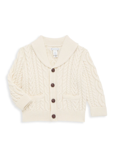 Ralph Lauren Babies' Aran-knit Cotton-wool Cardigan In Cream