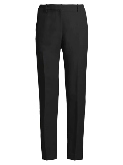 Lafayette 148 Clinton Radiant Satin Cloth Ankle Pants In Black