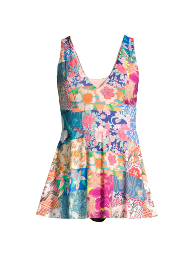 Johnny Was Mari Skirted One-piece Swimsuit In Multi