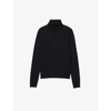 Sandro Mens Bleus Turtleneck Fine-knit Wool Jumper S In Bleus