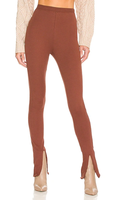 Lovers & Friends Front Slit Sweatpant In Rust
