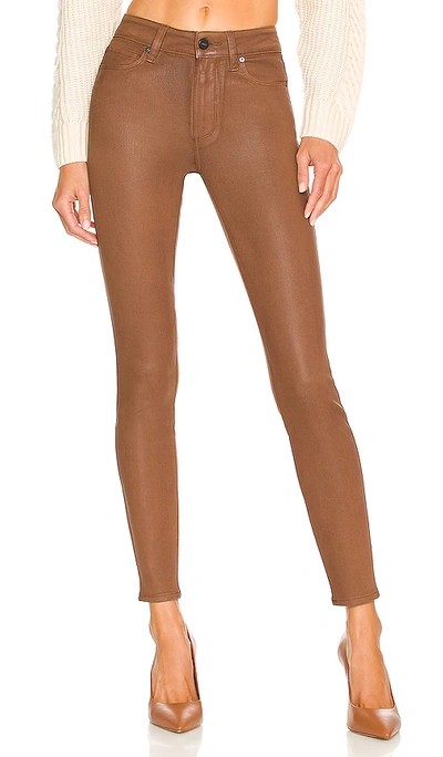 Paige Hoxton Ankle Pants In Cognac Luxe Coated