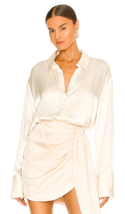 Sndys Rising Satin Shirt In Cream