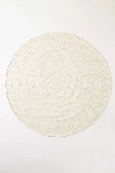 Anthropologie Handwoven Lorne Round Rug By  In White Size 8 D In White