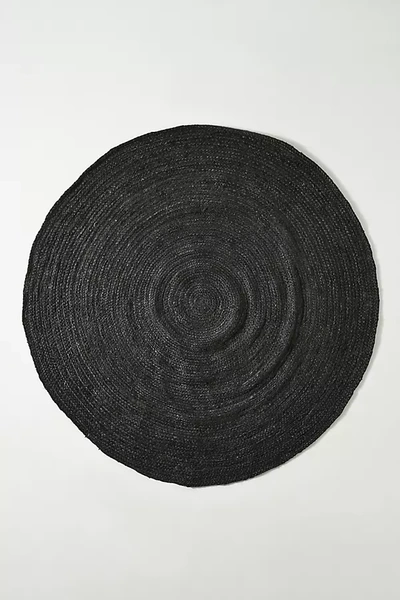 Anthropologie Handwoven Lorne Round Rug By  In Black Size 6 D In Black