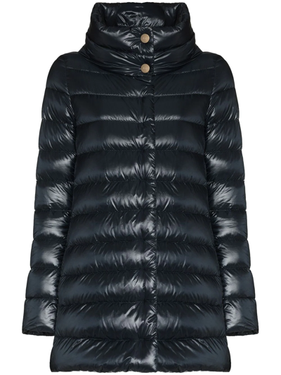 Herno Ultralight Quilted Coat In Blue