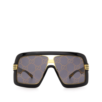 Gucci Brown Shield Unisex Sunglasses Gg0900s 002 60 In Black