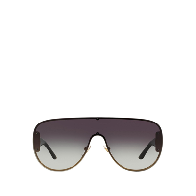 Versace Gradient Greek Key Shield Sunglasses In Pale Gold