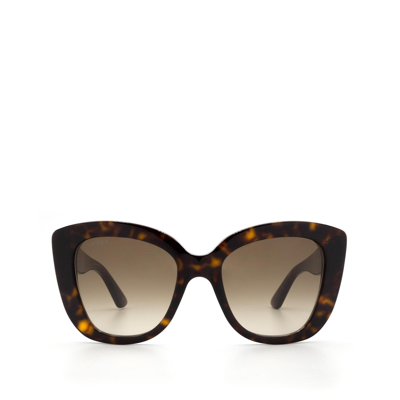 Gucci Havana Gg0327s Cat-eye Frame Sunglasses In Brown