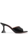 Amina Muaddi Lupita Patent Leather Mule Sandals In Black