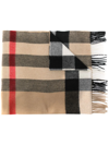 BURBERRY CHECK-PATTERN CASHMERE SCARF