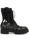 GUIDI CUT-OUT LACE-UP BOOTS