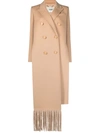 FENDI FRINGE DETAIL DOUBLE BREASTED COAT