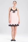 Natori Enchant Lace-trim Chemise In Pink/black
