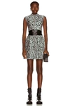 Alaïa Leopard Jacquard Front Zip Sleeveless Fit & Flare Dress In Gris & Noir