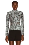 Alaïa Leopard-print Velvet Jacket In Gris & Noir