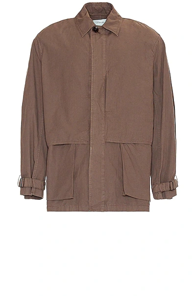 Lemaire Storm Flap Blouson In Chestnut