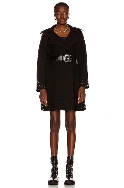 Alaïa Relaxed Tailored Coat In Noir