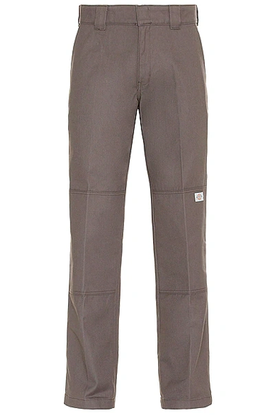 Dickies Flat Front Double Knee Straight Leg Pant In Grey