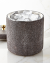 Aerin Faux-shagreen Ice Bucket, Chocolate