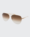 BARTON PERREIRA CHEVALIER TITANIUM AVIATOR SUNGLASSES,PROD170410097