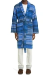 THE ELDER STATESMAN STRIPE CASHMERE ROBE COAT,190470