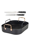 VIKING HARD ANODIZED NONSTICK ROASTING PAN WITH CARVING SET,40051-9902CHC