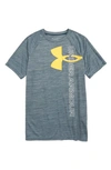 Under Armour Kids' Tech Split Logo Graphic Tee In Blue Note