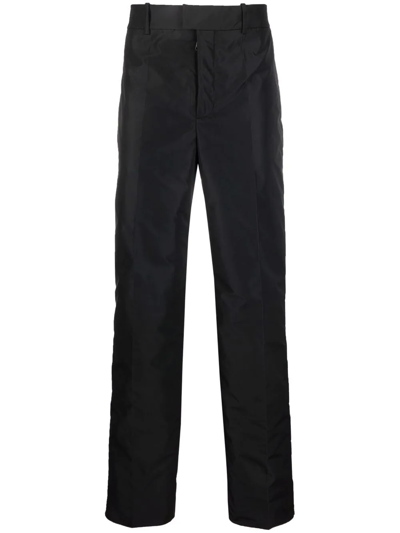 Off-white Padded Straight-leg Trousers In Black
