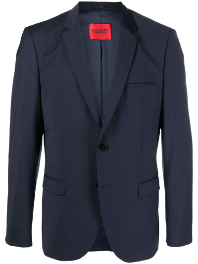 Hugo Boss Single-breasted Suit Jacket In Blue