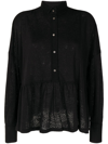 FORME D'EXPRESSION GATHERED-DETAIL LONG-SLEEVED BLOUSE