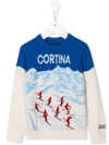 Mc2 Saint Barth Teen Graphic-print Knitted Jumper In White