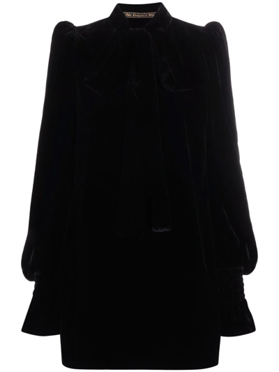 The Vampire's Wife The Mini Fortune Teller Velvet Dress In Black