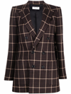 SAINT LAURENT CHECKED DOUBLE-BREASTED BLAZER