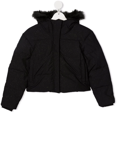 The North Face Kids' Padded Rain Jacket In Black