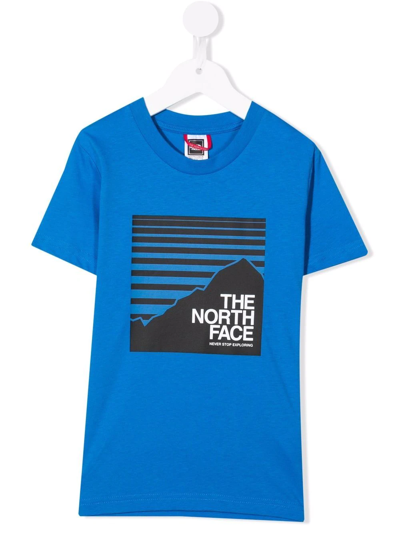 The North Face Kids' Logo T-shirt In Blue