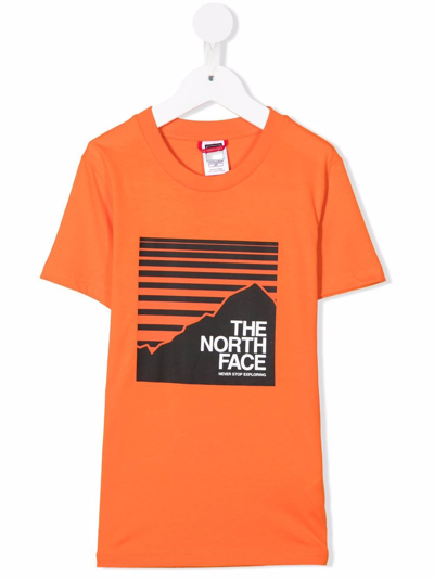 The North Face Kids' Cotton Logo T-shirt In Orange