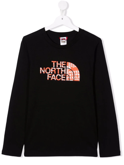 The North Face Kids' Logo T-shirt In 1e3 Black Red