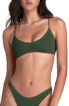 Bound By Bond-eye The Selena Rib Bikini Top In Khaki