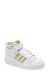 Adidas Originals Adidas Women's Originals Forum Mid Casual Sneakers From Finish Line In White/ Matte Gold/ Beige Tone