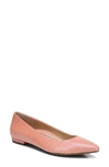 Vionic Lena Pointed Toe Flat In Blooming Dahlia Leather