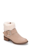 GENTLE SOULS SIGNATURE SLIT FAUX SHEARLING MOTO BOOTIE,GSF1091NU